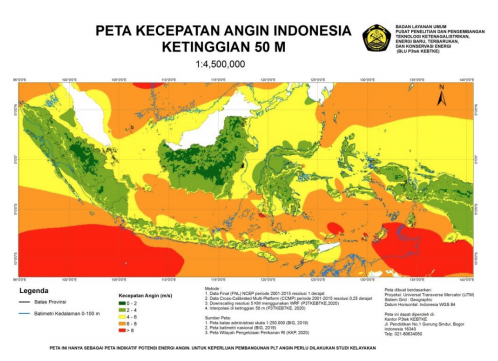Indonesia memiliki potensi tenaga angin yang merupakan salah satu sumber energi terbarukan terutama di kawasan